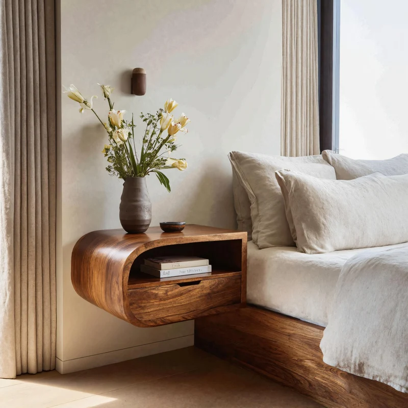 Minimalist Floating Nightstand With Storage For Bedroom RTTHHNNS006