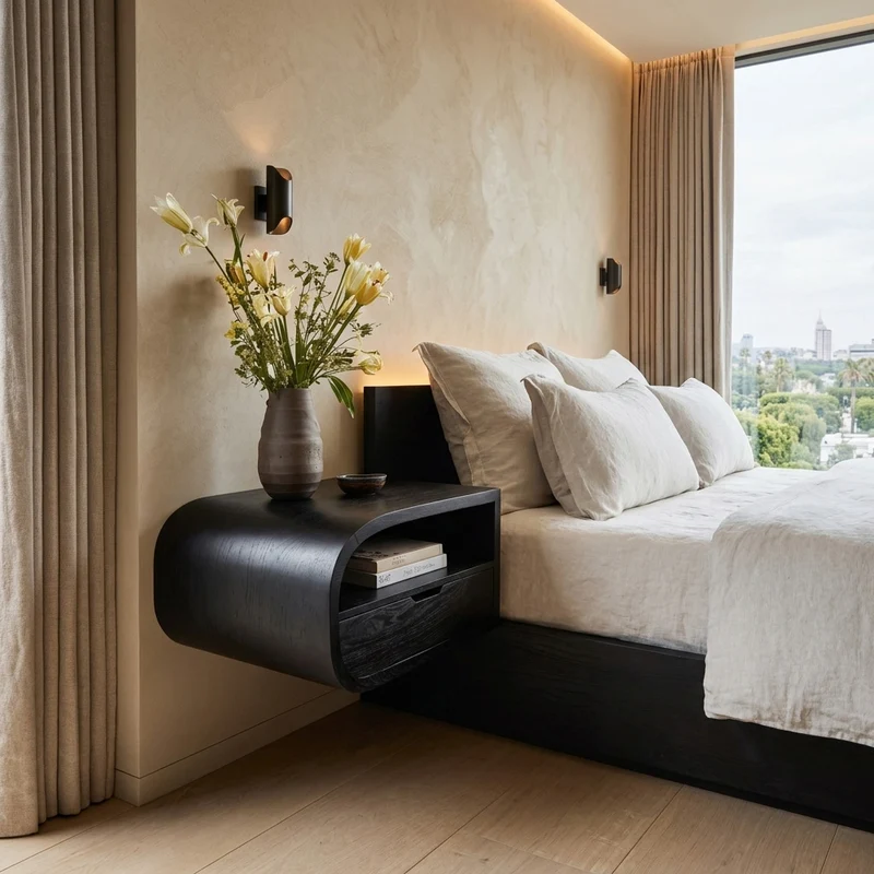 Minimalist Floating Nightstand With Storage For Bedroom RTTHHNNS006