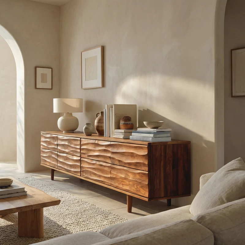 Luxury Sculpted Sideboard For Living Room RTTHHNSD018