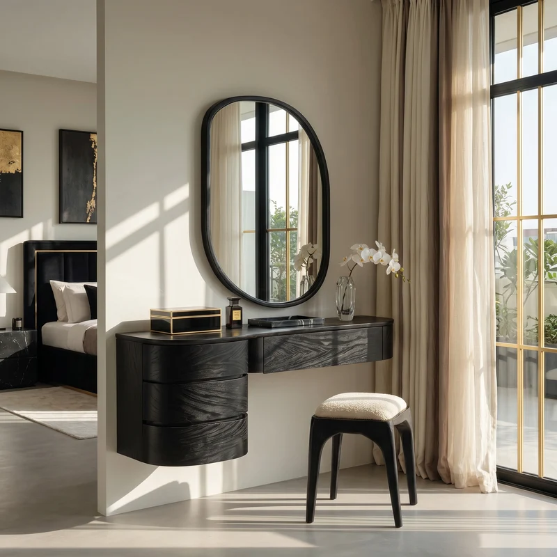 Minimalist Wall Mounted Vanity With Drawer For Sunlit Bedroom RTTHHNVAN021