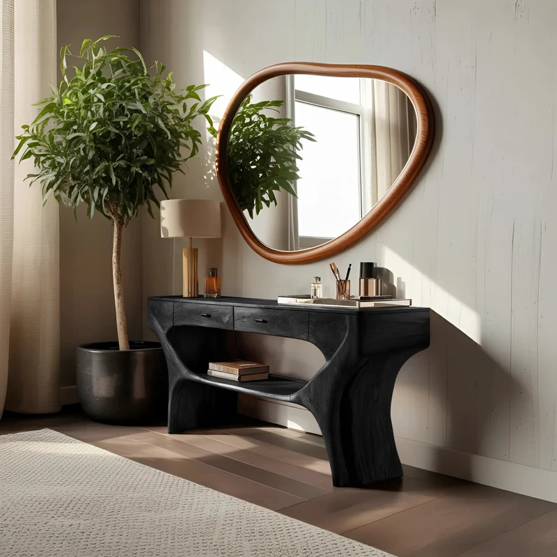 Artistic Handmade Vanity Table With Drawers For Bedroom SITHTTMV002