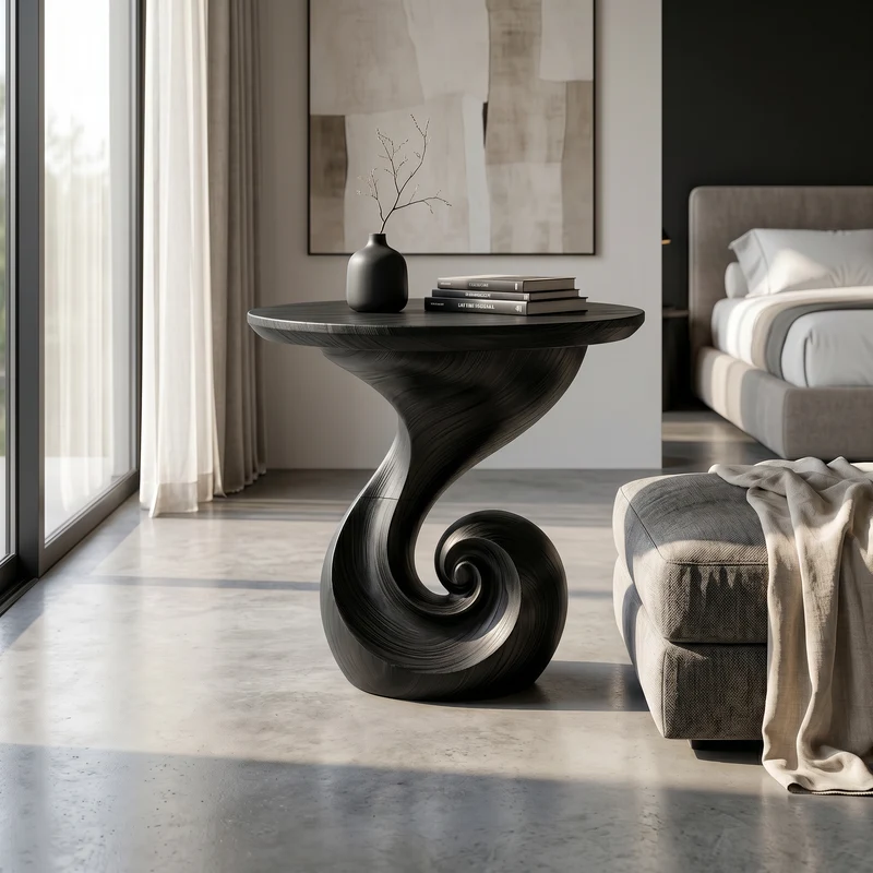 Scandinavian Spiral Side Table Modern Family Room SILDTTRSTA041