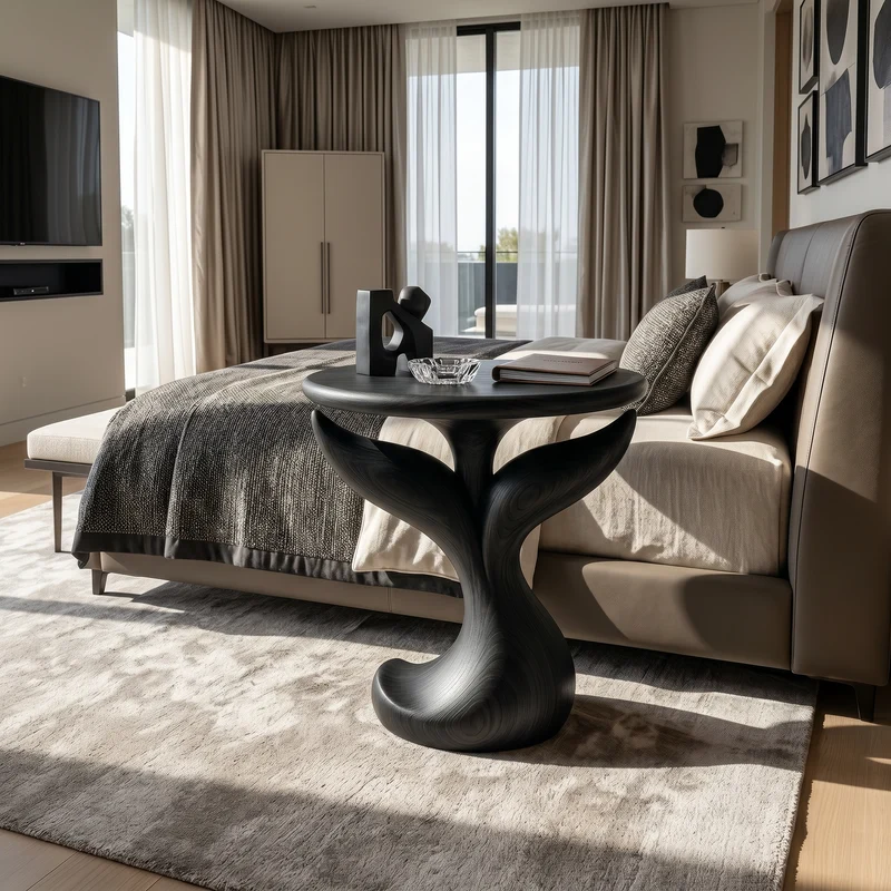 Biomorphic Leaf Side Table Entertainment Lounge SILDTTRSTA036