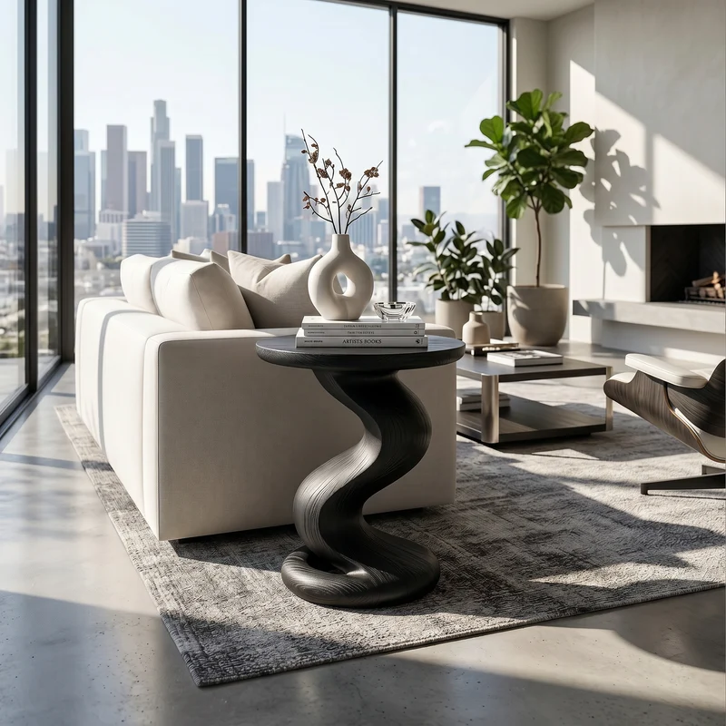 Minimalist Flow Side Table Elegant Living Room SILDTTRSTA034