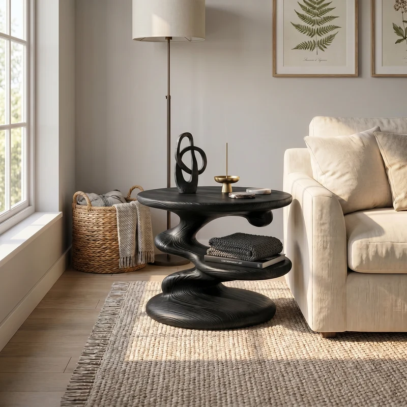 Minimalist Open Shelf Side Table Cozy Living Room SILDTTRSTA027