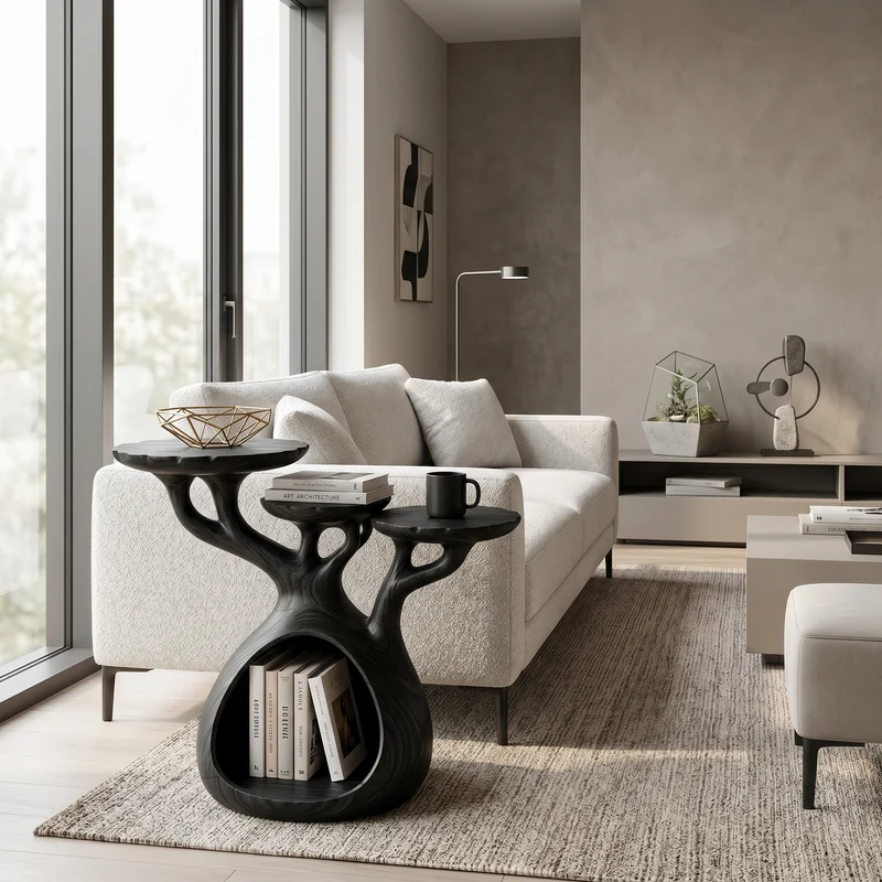 Japandi Multi Level Side Table Lakeside Living Room SILDTTRSTA024