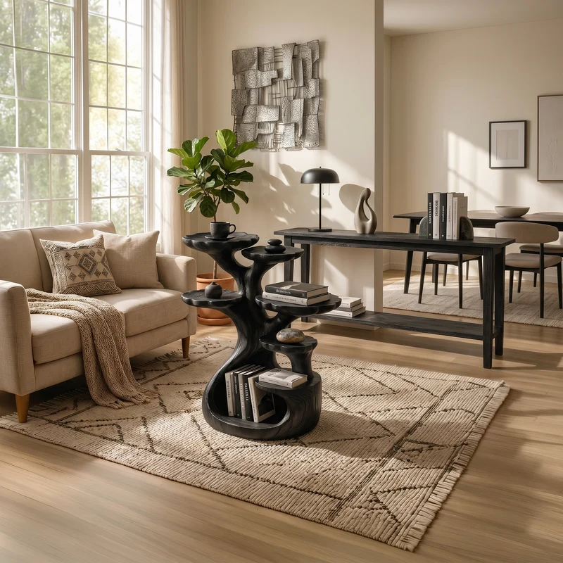 Contemporary Multi Tier Side Table Modern Home SILDTTRSTA022