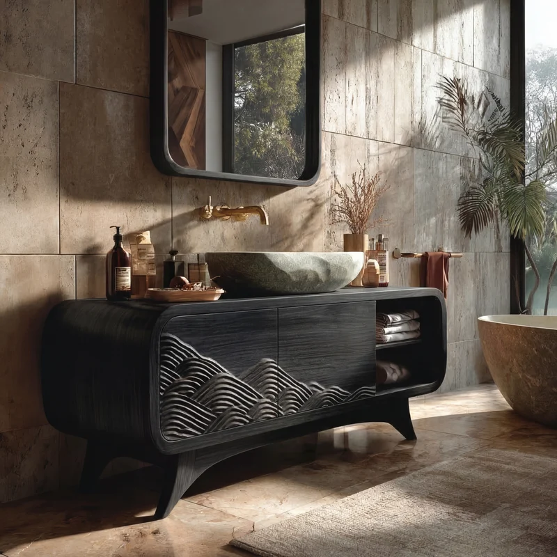 Contemporary Wooden Bathroom Vanity For Bathroom Decor RTTHHNBRV013