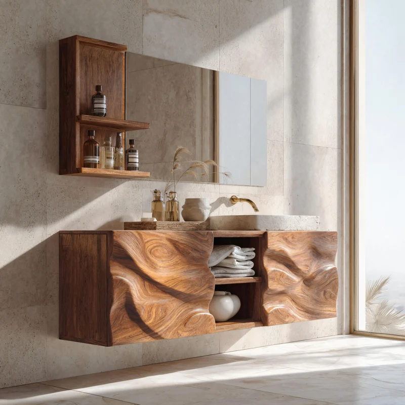 Handcrafted Wall Bathroom Vanity For Modern Bathroom RTTHHNBRV001