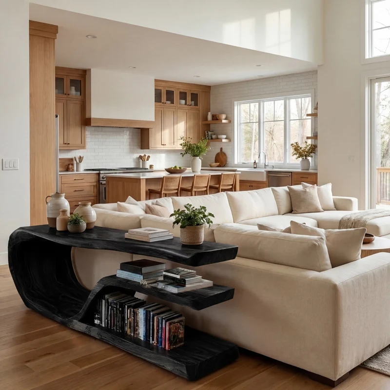 Modern Wood Console Table With Storage For Living Room RTTHHNCS008