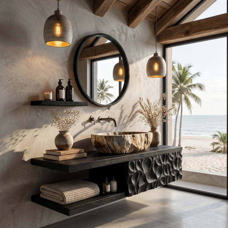 Handcrafted Floating Bathroom Vanity For Bathroom SINLHABRV315