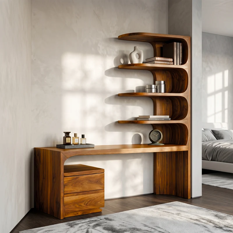 Scandinavian Writing Desk With Integrated Storage Hutch For Bedroom And Workspace SINLSADK150