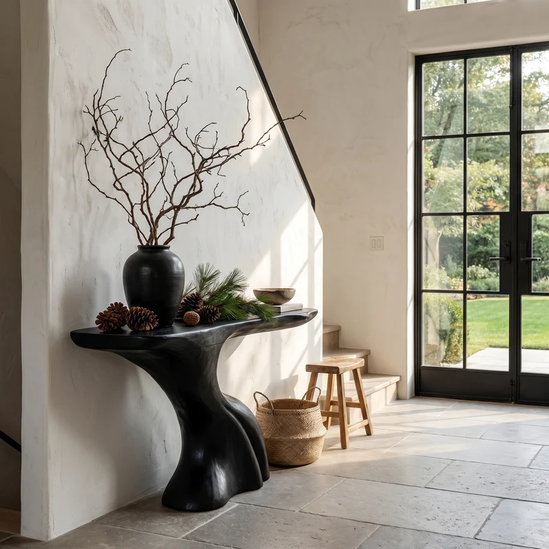 Nature Inspired Console Table With Artistic Tree Structure For Living Room SINLHACS655