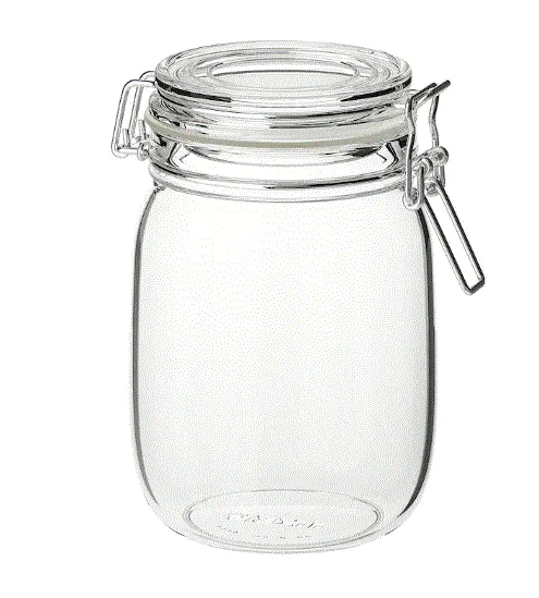 KORKEN Jar with lid, clear glass, 1 L