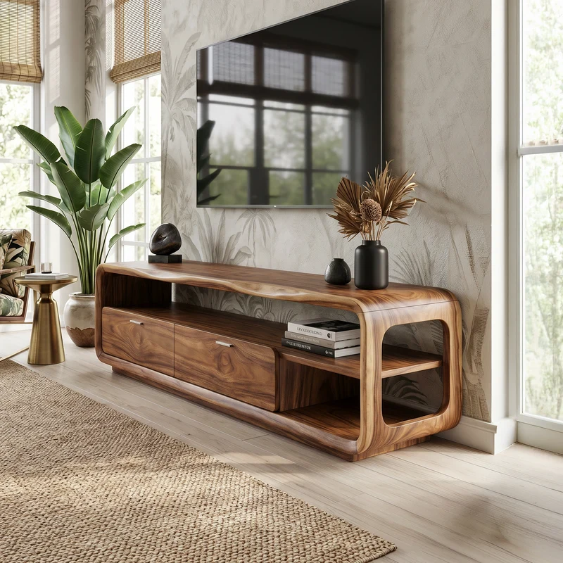Sculptural Entertainment Console Modern Luxury Living SILDTTRTVC113