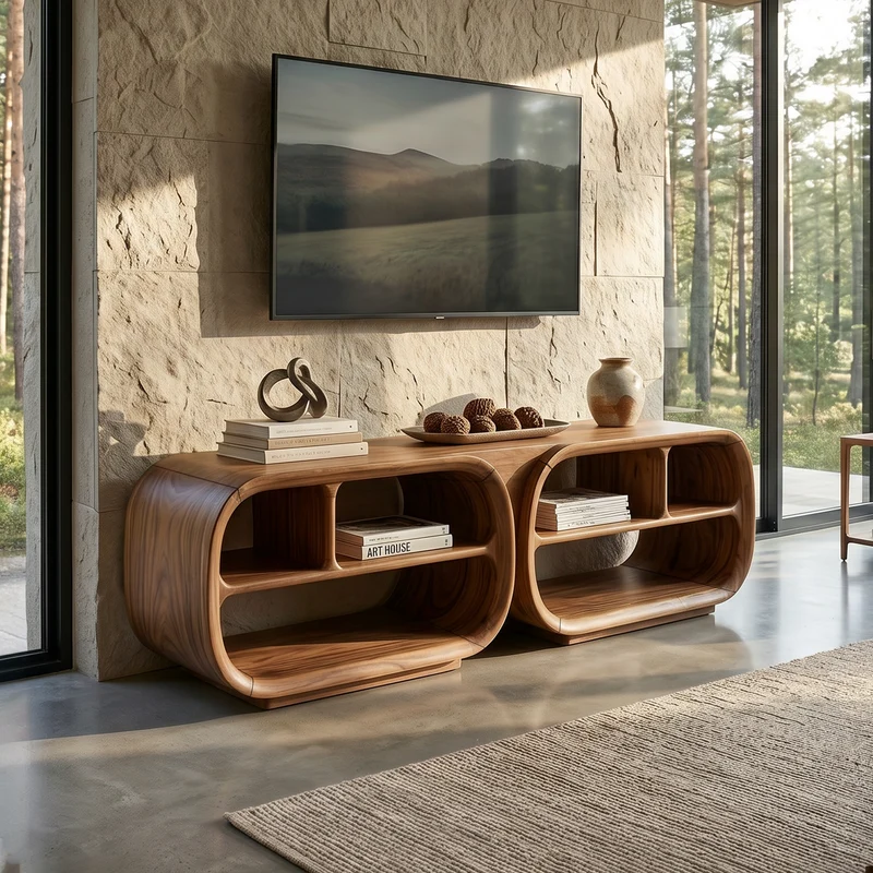 Luxury TV Console Architectural Wood Design SILDTTRTVC111