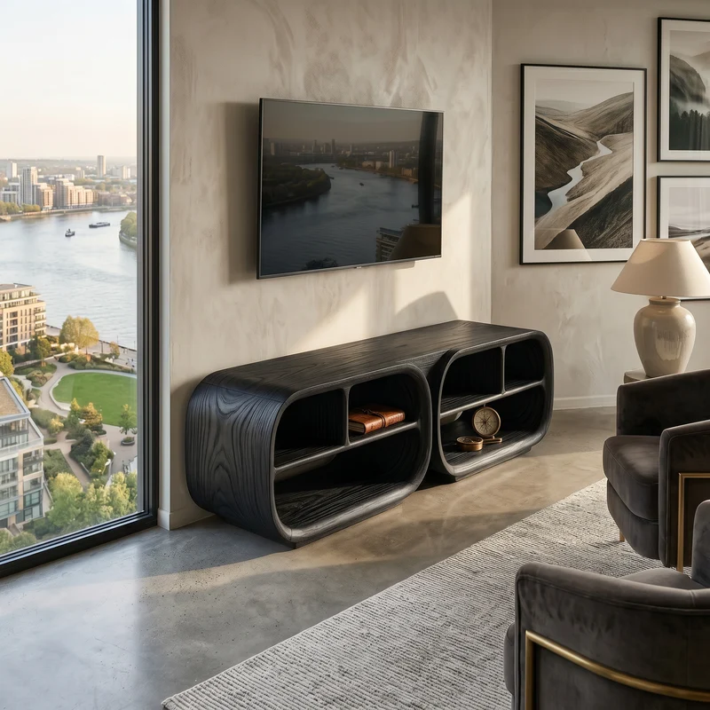 Luxury TV Console Architectural Wood Design SILDTTRTVC111