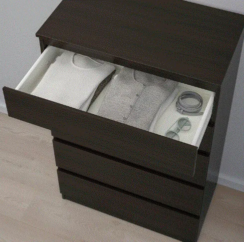 KULLEN Chest of 5 drawers, black-brown, 70x112 cm