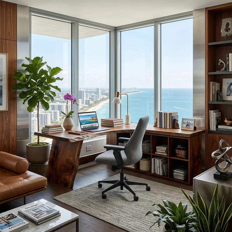 Minimalist Wooden Desk With Storage For Home Workspace RTTHTTDE073