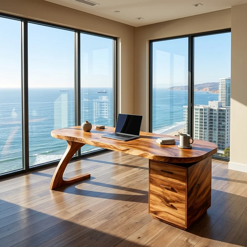 Modern Wooden Desk With Storage Drawers For Home Office RTTHTTDE070