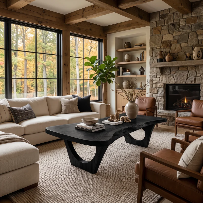 Contemporary Coffee Table Live Edge Design For Living Room RTTHTTCF024