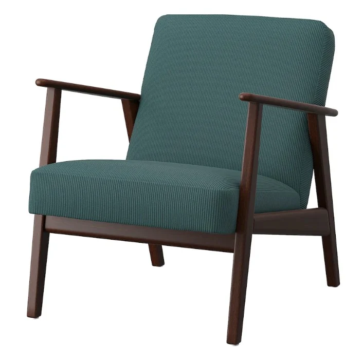 EKENÄSET Armchair, Kelinge grey-turquoise