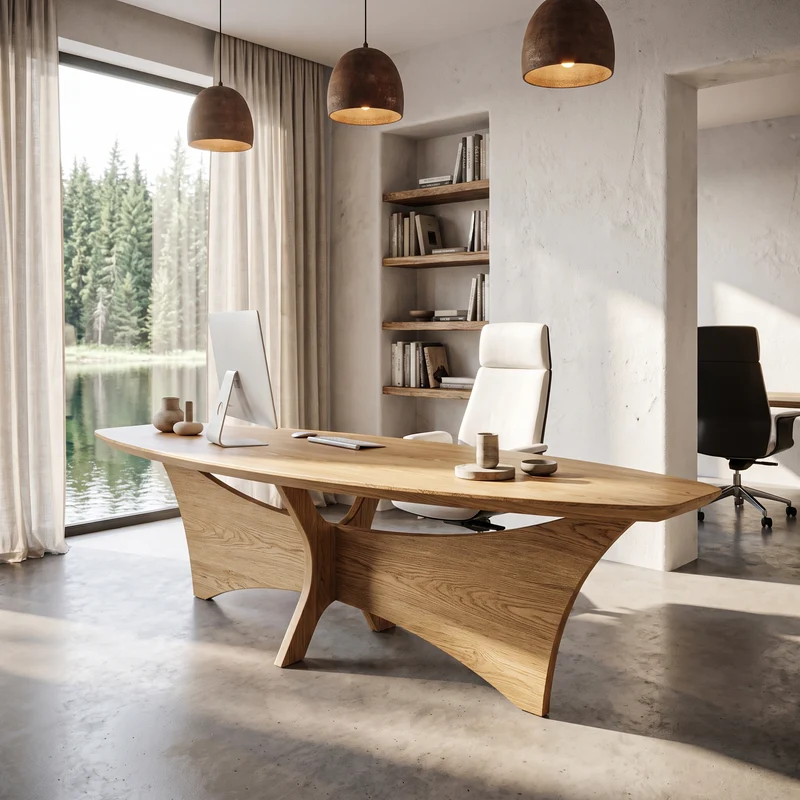 Modern Flared Base Desk Executive Desk For Home Office SINLHADE164