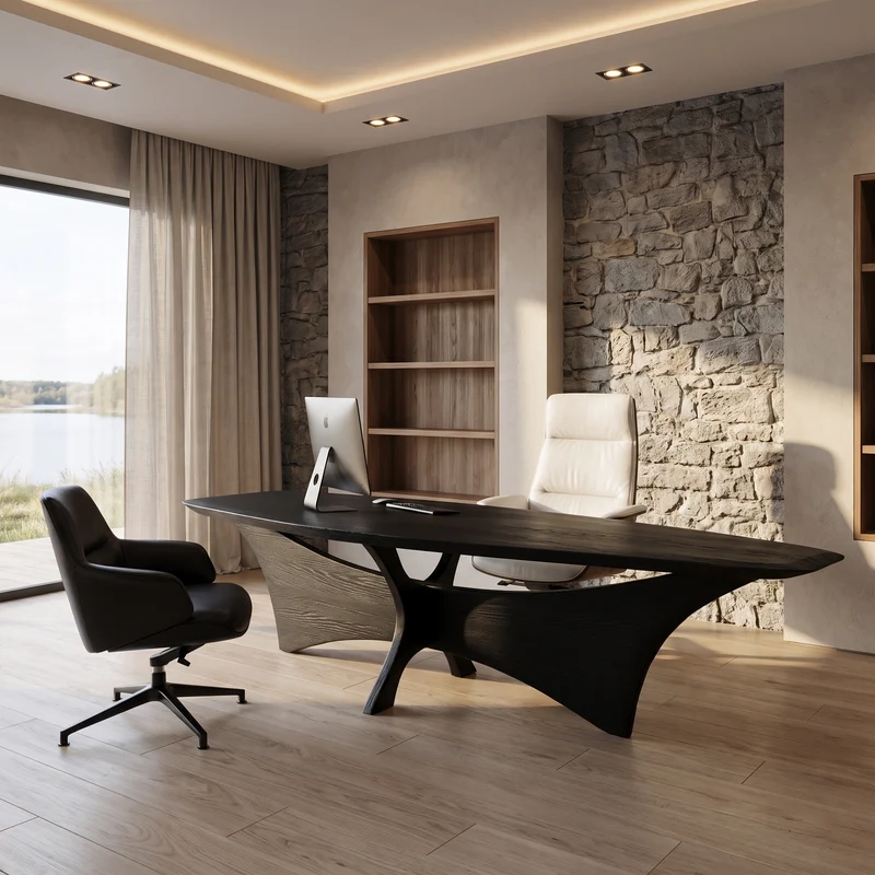 Modern Flared Base Desk Executive Desk For Home Office SINLHADE164