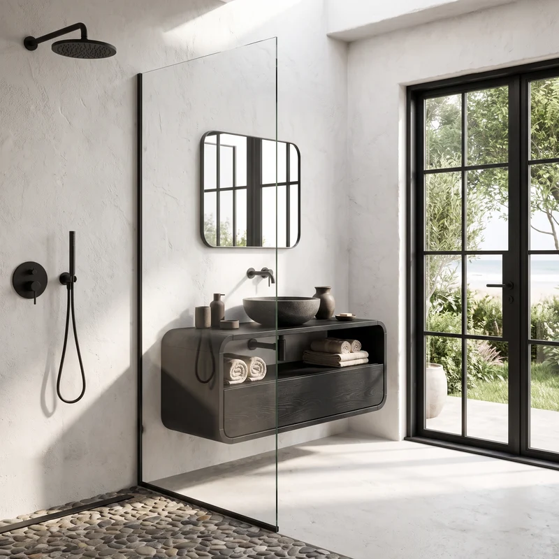 Rustic Floating Bathroom Vanity With Built In Storage Drawer For Bathroom SINLHABRV317