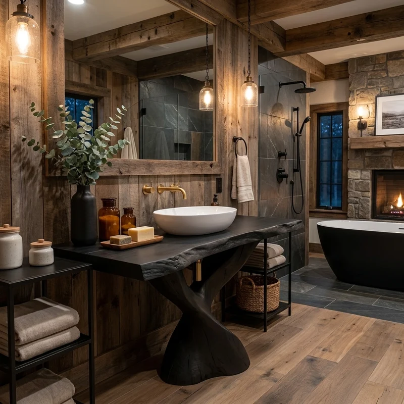 Modern Bathroom Vanity With Twisted Base For Spa Bath RTTHTTBRV019