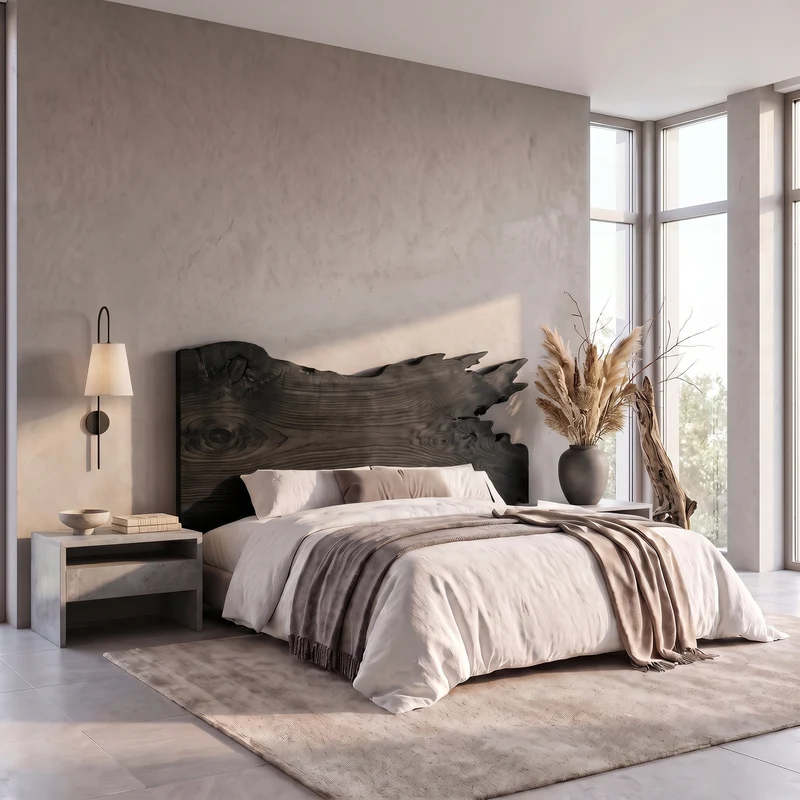 Modern Split Edge Headboard Wooden Bed Headboard For Bedroom SINLSAHB068