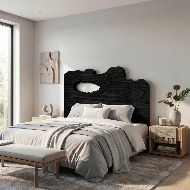 Rustic Natural Knot Headboard Wooden Bed Headboard For Bedroom SINLSAHB060