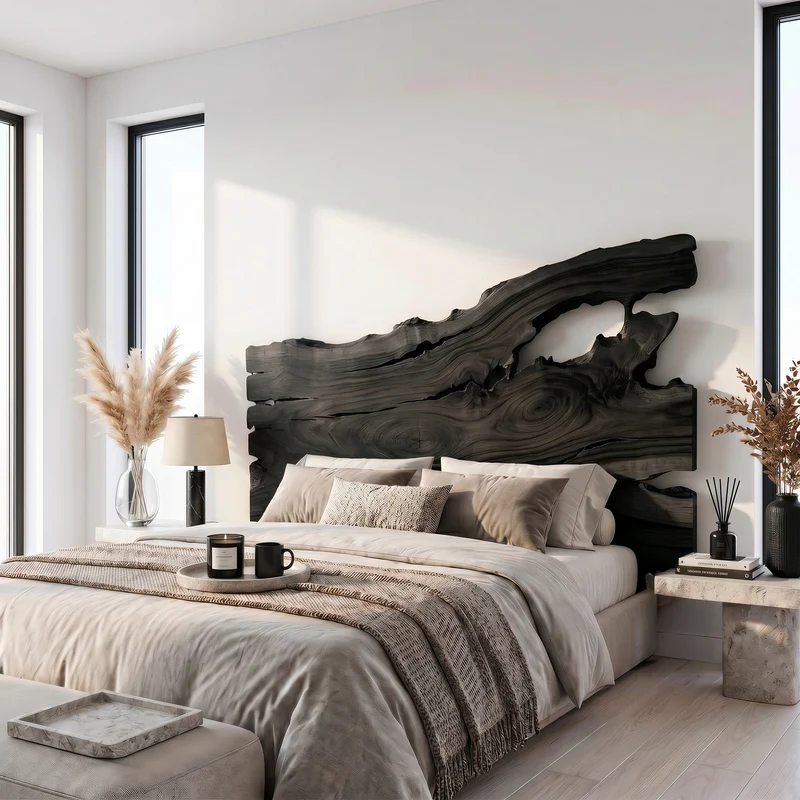 Organic Driftwood Headboard Wooden Bed Headboard For Bedroom SINLSAHB057