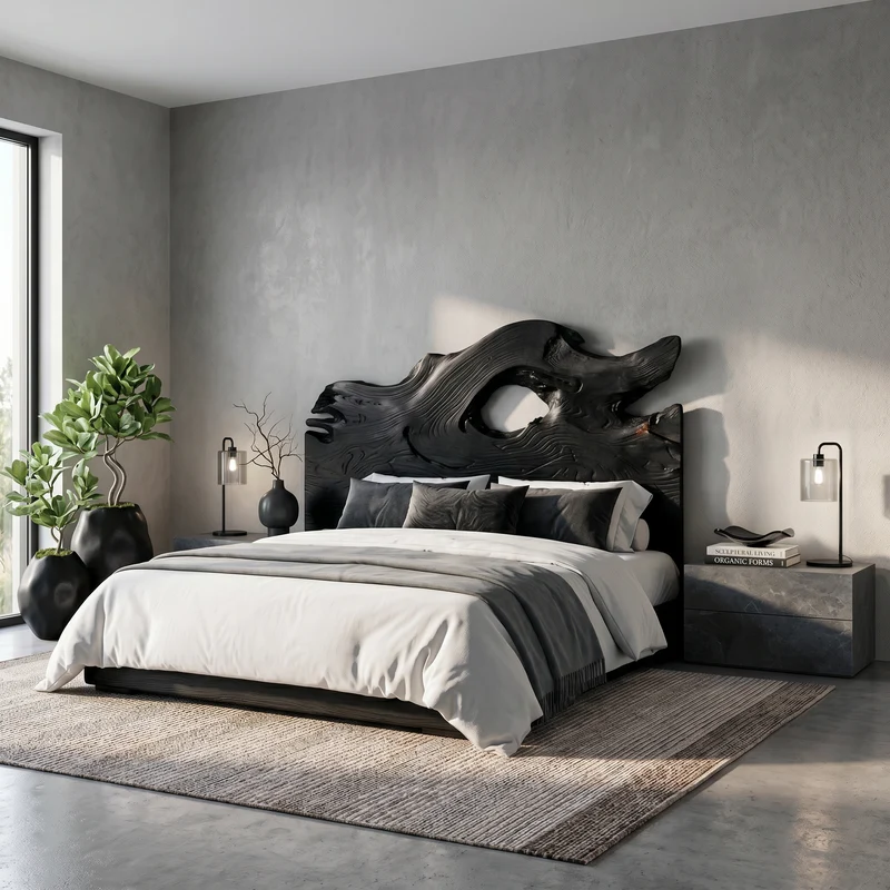 Organic Driftwood Headboard Wooden Bed Headboard For Bedroom SINLSAHB042