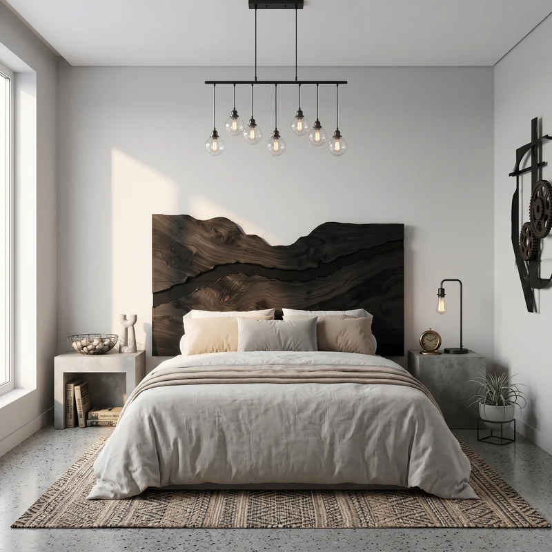 Rustic Headboard Slatted Bed Headboard For Bedroom SINLSAHB035