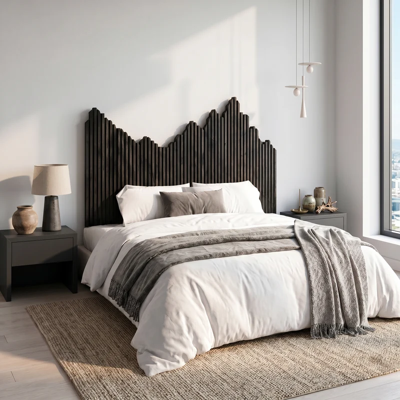 Organic Headboard Wooden Bed Headboard For Bedroom SINLSAHB034