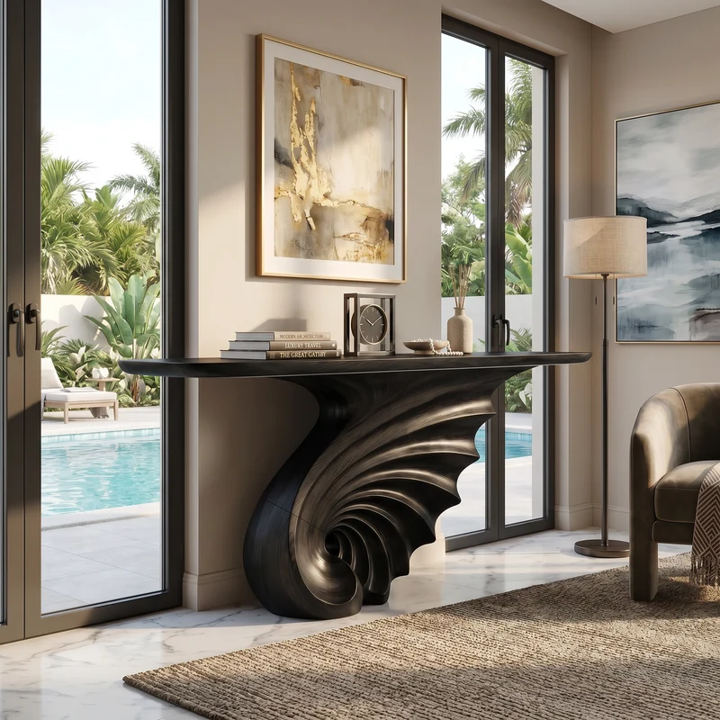 Luxury Spiral Base Console Table Contemporary Villa SILDTTRCS075