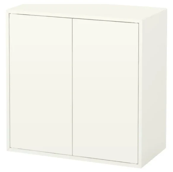 EKET Cabinet w 2 doors and 1 shelf, white, 70x35x70 cm