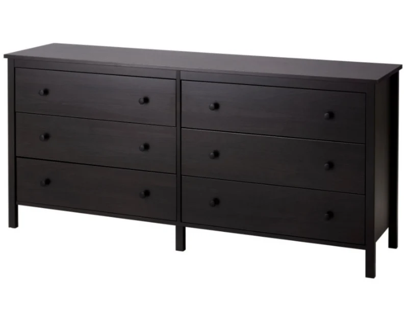 KOPPANG Chest of 6 drawers, black-brown, 172x83 cm