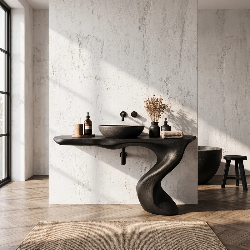 Organic Modern Bathroom Vanity With Tree Root Inspired Design For Powder Room SINLHABRV316