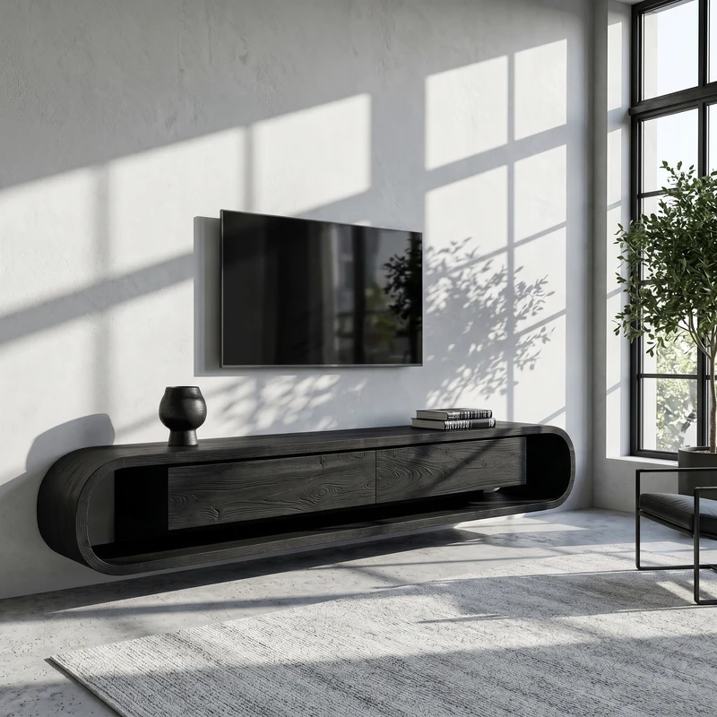Organic Floating Sculptural TV Console For Living Room RTTHHNTVC113