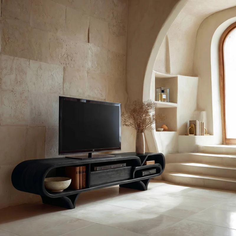 Mediterranean Modern Wooden TV Stand For Living Room RTTHHNTVC110