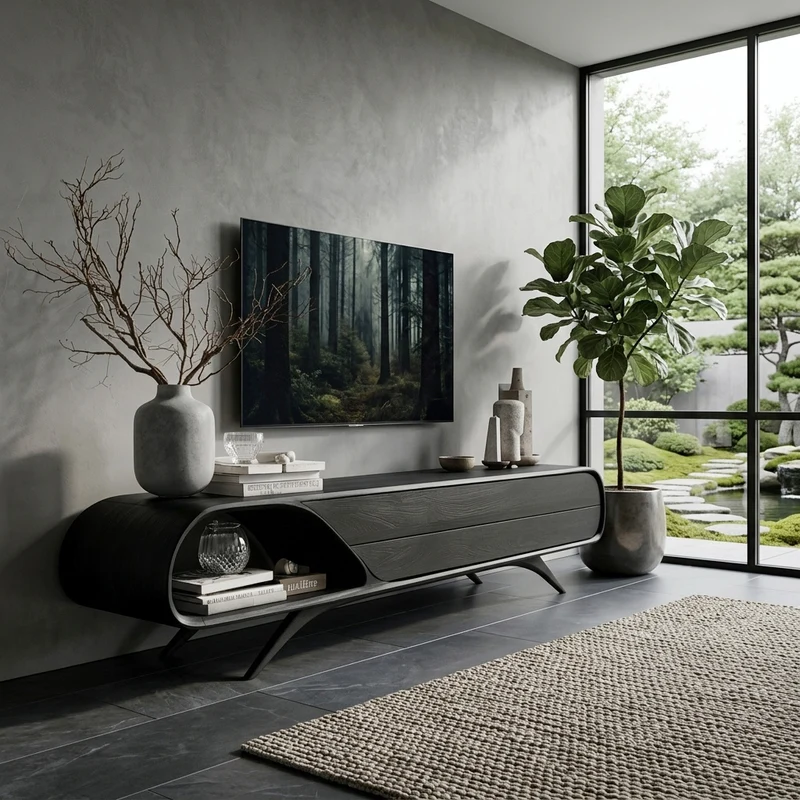 Mid Century Modern Wood TV Console For Living Room RTTHHNTVC083