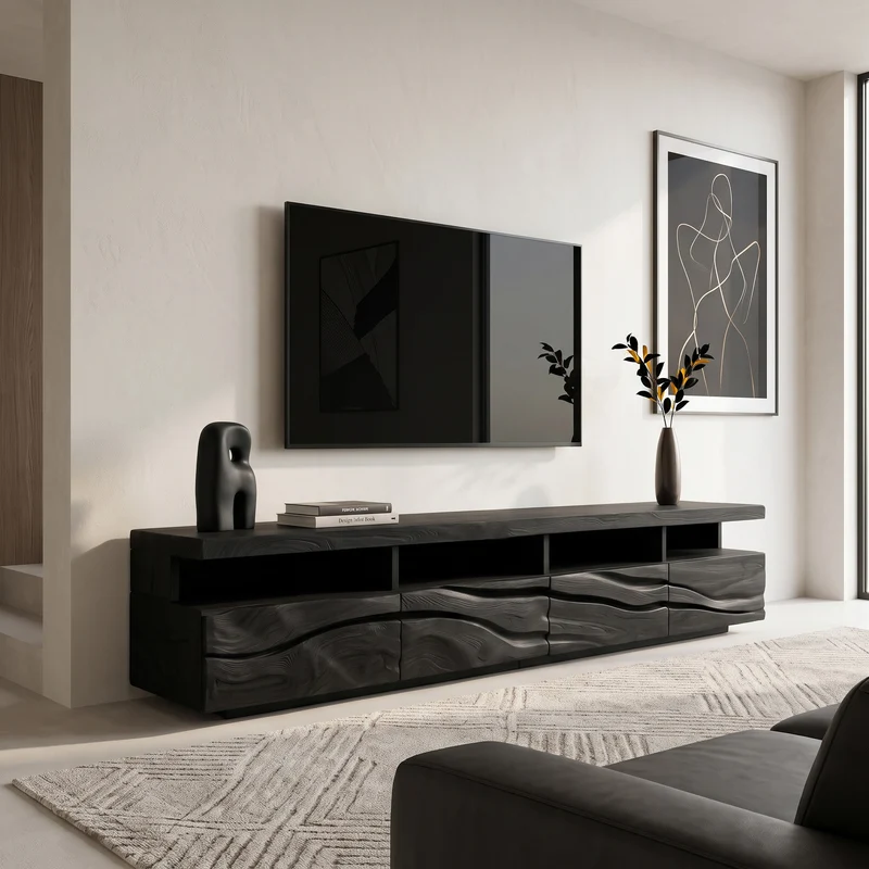 Handcrafted Media Cabinet Console For Living Room RTTHHNTVC079