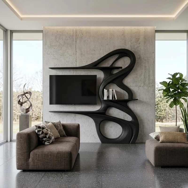 Minimalist TV Shelf Floating For Home Interior SITHHNTVC047