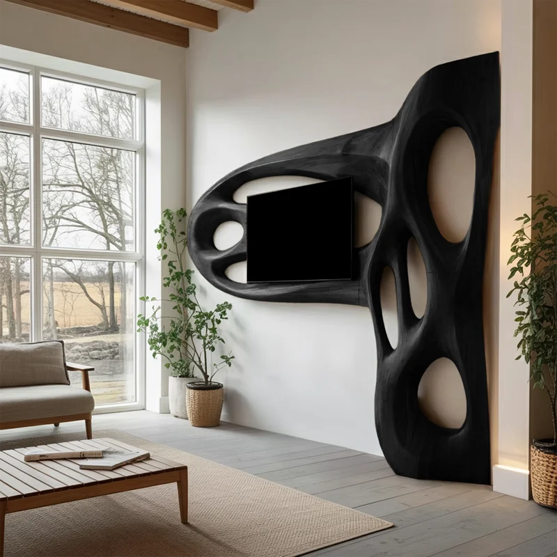 Contemporary Sculptural TV Frame For Living Room Decor SITHHNTVC039
