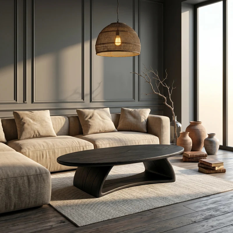 Contemporary Coffee Table With Artistic Sculptural Form For Living Room SINLSACF404