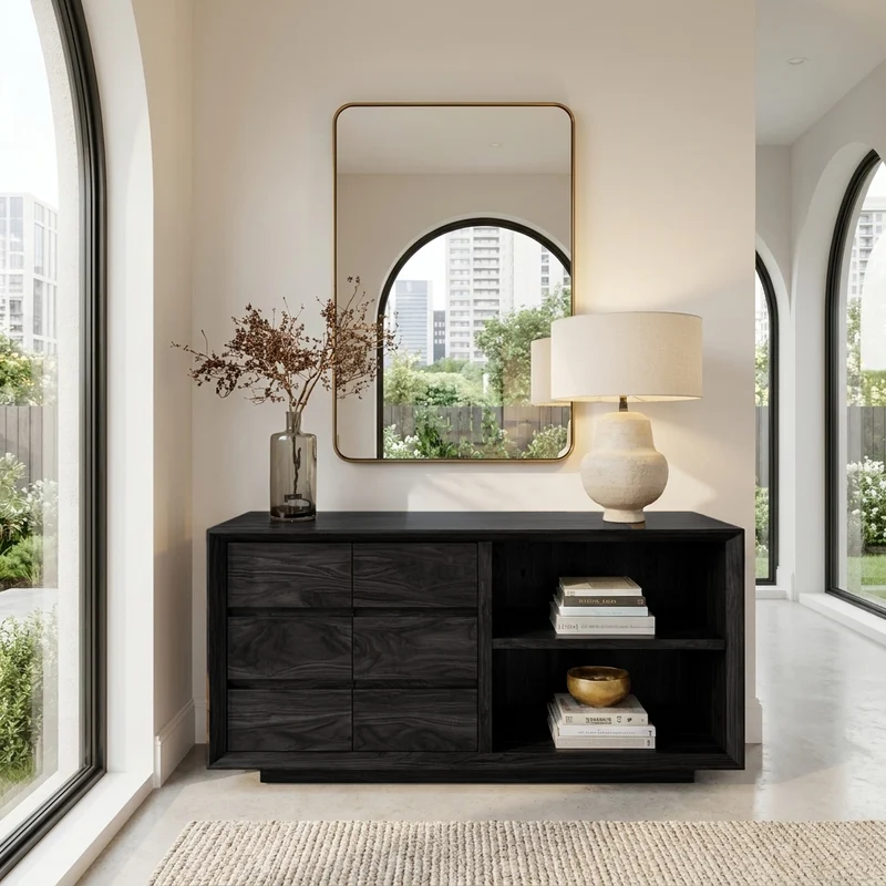 Wooden Console Table With Shelf And Drawer For Modern Home RTTHHNCS031