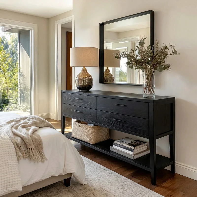 Modern Wood Console Table With Storage For Hallway Styling RTTHHNCS028