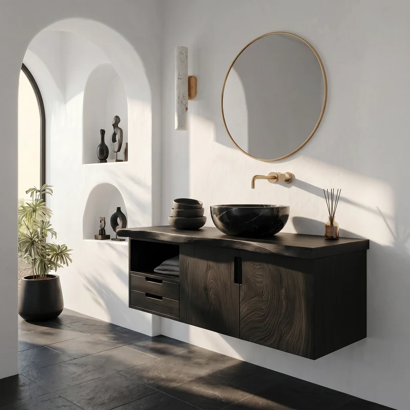Modern Double Sink Vanity Lake House Bathroom SILDTTRBRV196